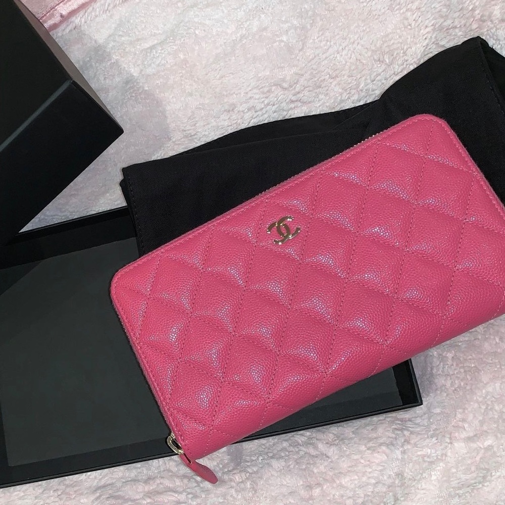 Chanel Hot Pink Caviar Wallet